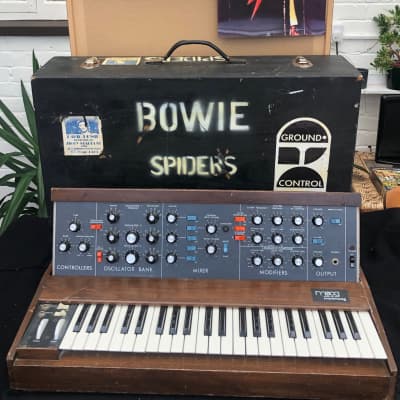 Moog Mini Moog actual David Bowie Ziggy one with original case and provenance 1970s - dark wood