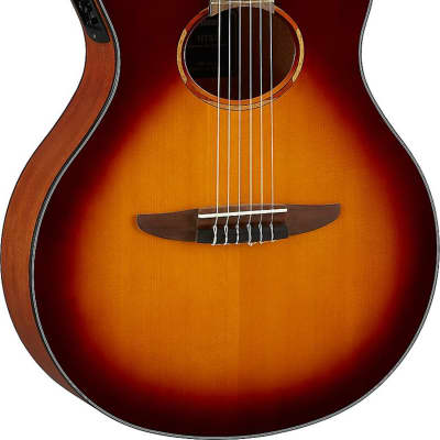 Yamaha NTX1 NX Series Acoustic-Electric Classical Guitar, Brown Sunburst image 2