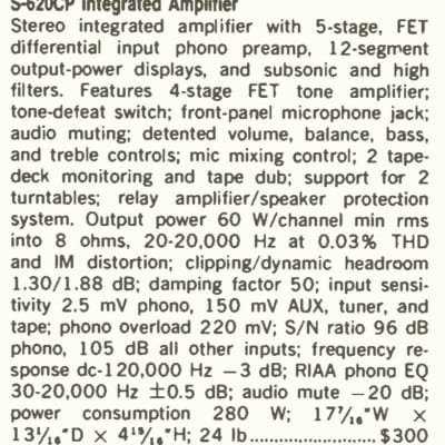 Sherwood  S-602 CP Amplifier and S-43 CP Tuner 1982 image 8