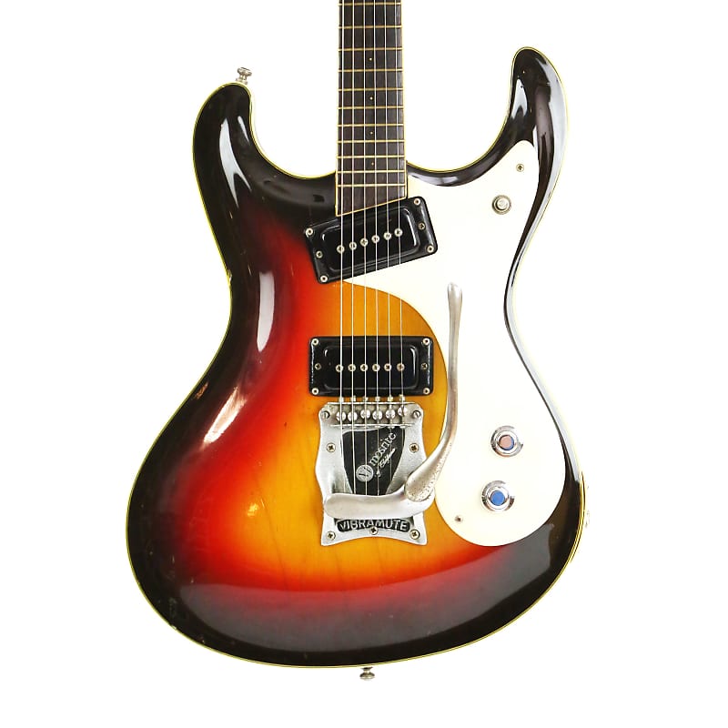 1963 Mosrite The Ventures Model MK I Vintage Electric Solidbody Guitar – RARE 100% Original Early ’63 Side Jack Set Neck Type 1 Vibramute w/ Binding & Orig. Hard Case (0148) image 1