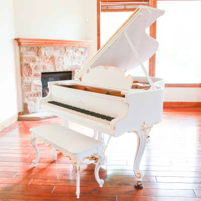 1926 Steinway White 23k Gold Grand Piano Masterpiece Model M image 6