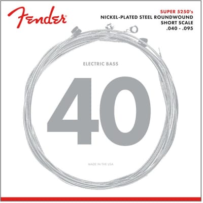 Fender Super 5250XL Bass Strings, Nickel-Plated Steel Roundwound, Short Scale, 40-95 for sale