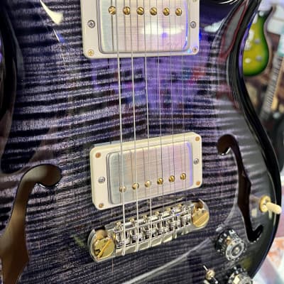 PRS Paul Reed Smith Hollowbody II Piezo 10 Top Electric, Charcoal Burst with Case image 5