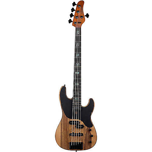Schecter Guitar Research Model-T 5 Exotic 5-String Black Limba Electric Bass Satin Natural 2833 image 1