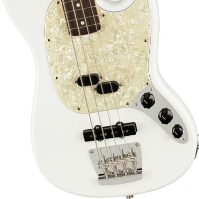 Fender American Performer Mustang Bass. Rosewood FB, Arctic White image 4