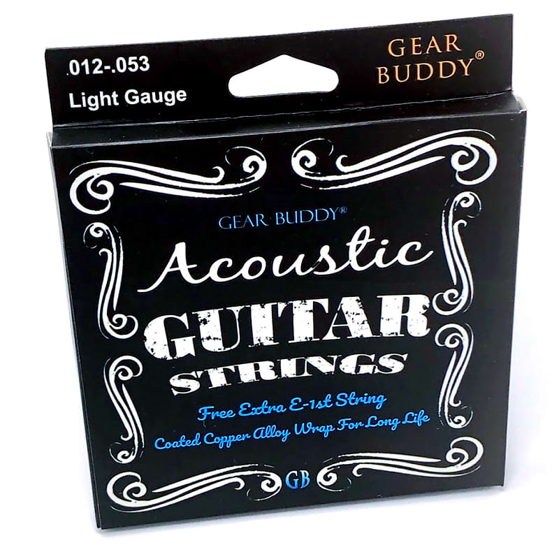 Coated Acoustic Guitar Strings Light Gauge - Extra High E image 1