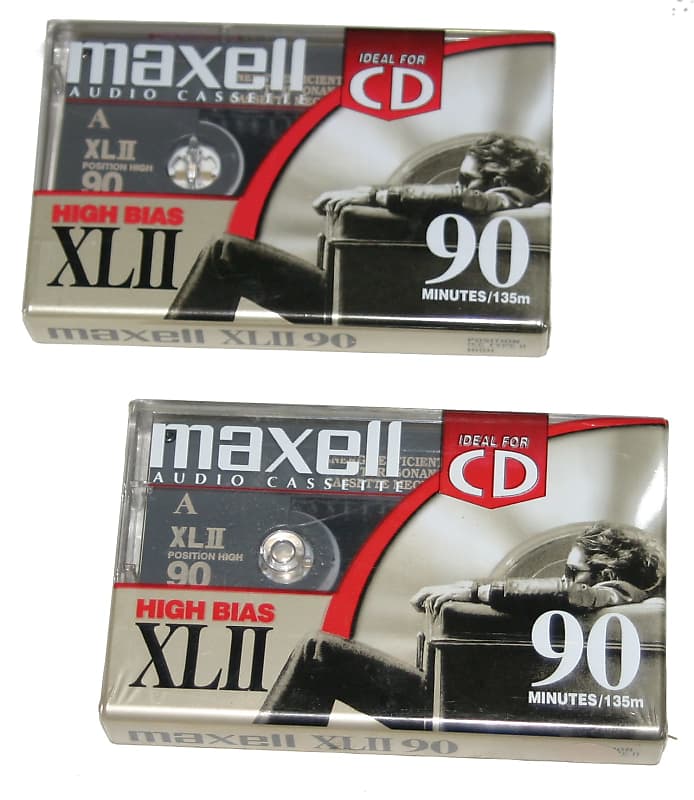 Maxell XL II 90 High Bias CrO2 90-Minute Blank Audio Cassette Tapes Japan 2-Pack NOS Sealed image 1