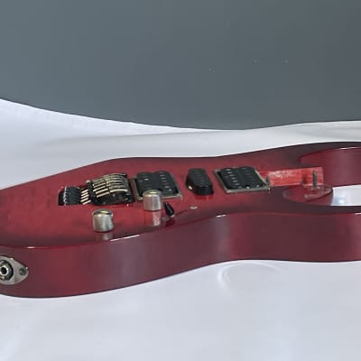 2012 Indonesian Ibanez RG370QMSP Transparent Red Burst Loaded Guitar Body Floyd Ready image 10