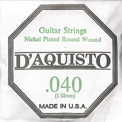 Four (4) - .040 Nickel Roundwound - D'Aquisto - Electric / Acoustic Guitar Strings image 1