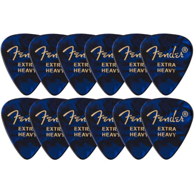 Fender Premium Celluloid 351 Shape Guitar Picks, Extra Heavy, Blue Moto, 12-Pack image 3