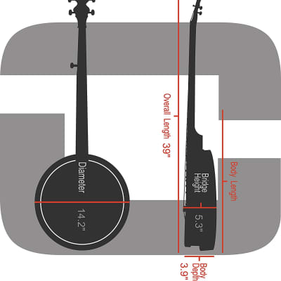 Crossrock 5 String Banjo Hard Case Fiberglass Hardshell  with Backpack Strap, Black image 6