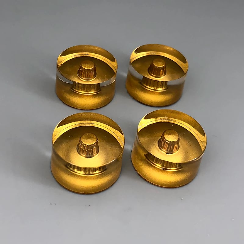 4 Piece Gold Metric Guitar Volume Tone Control Knobs with Reverb UK
