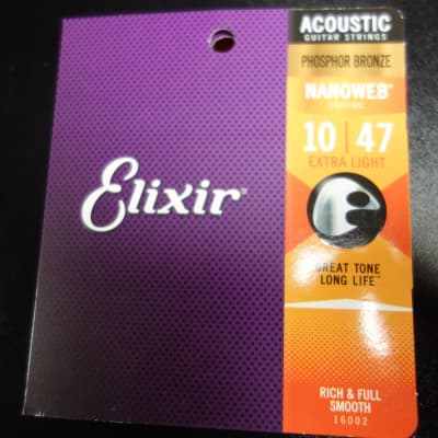 Elixir Strings Acoustic Phosphor Bronze with NANOWEB 10-47 image 1