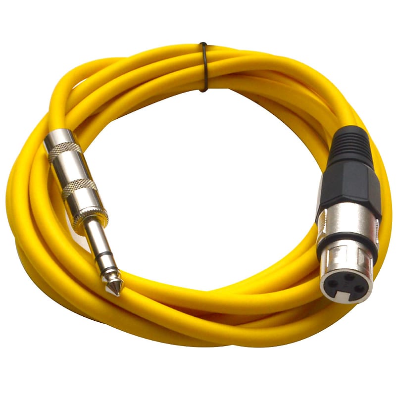 SEISMIC New Yellow 1/4" TRS  XLR Female 10' Patch Cable image 1