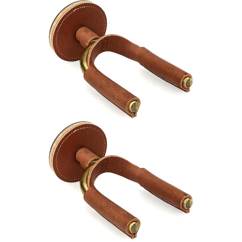 Levy's FGHNGR Brass Forged Guitar Hanger (2 Pack) - Tan Leather image 1