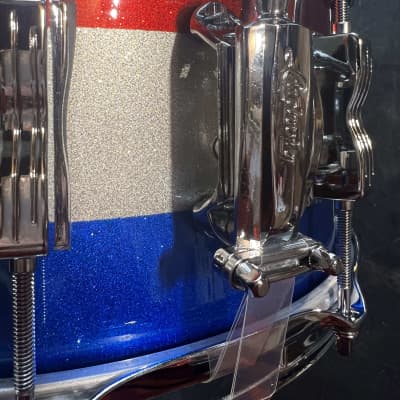 Ludwig 6.5" x 14" Classic Maple Snare Drum - Red, White and Blue Sparkle image 3