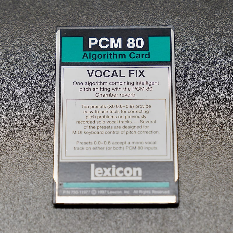 Lexicon PCM80 Vocal Fix Algorithm Card Reverb UK