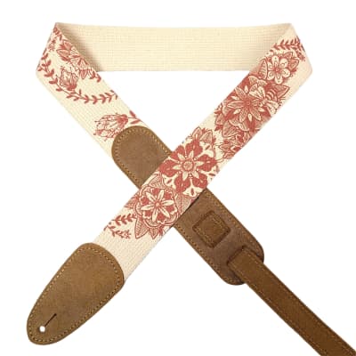 Henry Heller 2in Guitar Strap Cotton Flower David Hale Tattoo Art HDHCP image 6