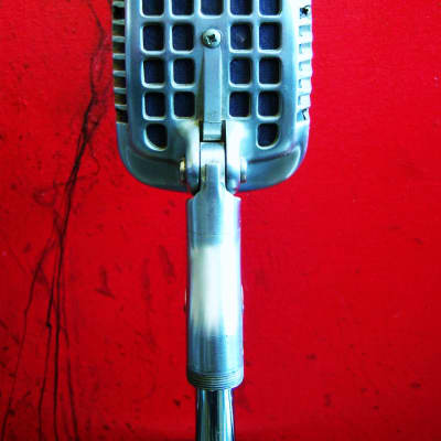 Vintage 1940's Shure 737A crystal super cardioid microphone / retro mod dynamic Satin Chrome w period cable 55 55S 708A # 2 image 8