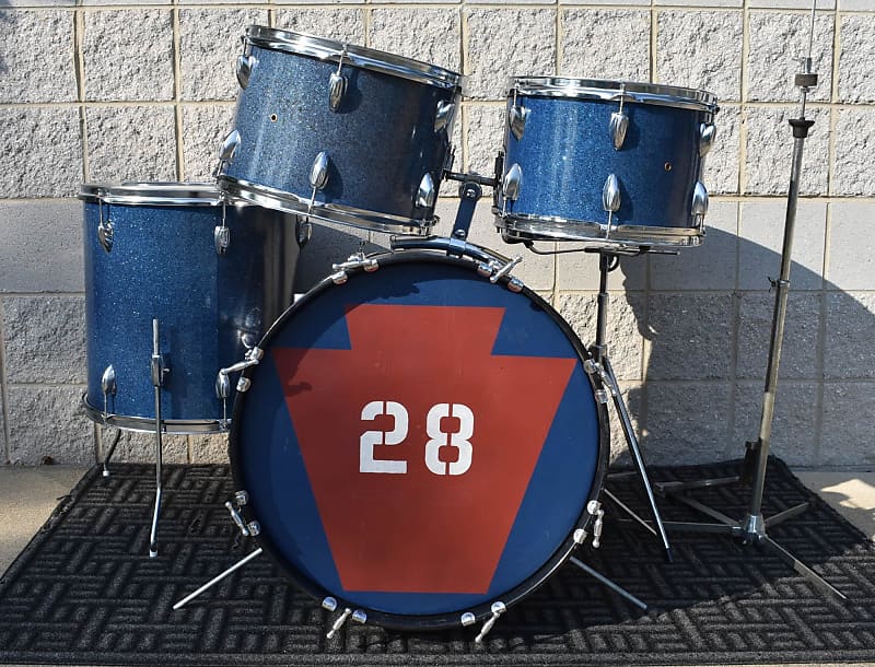 1970s Stewart 5 Piece Shell Kit Blue Sparkle | Reverb