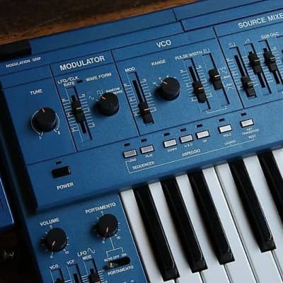 1983 Roland SH-101 32-Key Monophonic Synthesizer Blue w/ Mod Grip (Clean!) image 13