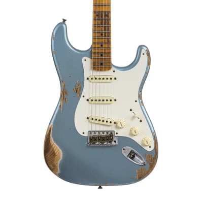 Fender Custom Shop 1957 Stratocaster Heavy Relic, Lark Guitars Custom Run -  Blue Ice Metallic (722) image 4