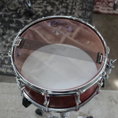 651 Drums Red Waterfall Bubinga 6.5x14" Snare image 7