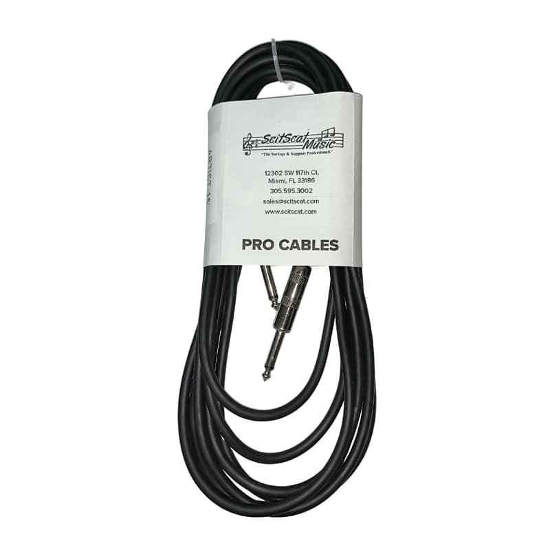 New Scitscat Music 1/4 Inch Instrument Cable - 15 Ft Cable (Black) - 1-PACK image 1