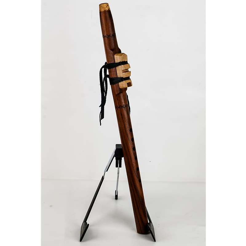 Used Painting Wind Native American Bass Flute, Fm, Walnut image 1