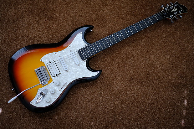 Hagstrom F301 Vintage Sunburst Stratocaster SG Hybrid