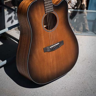 Cort COREDCOPBB | All-Solid Mahogany Dreadnought Cutaway Acoustic Electric Guitar. New with Full Warranty! image 14