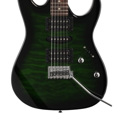 Ibanez GRX70QA Electric Guitar Trans Green Burst image 3