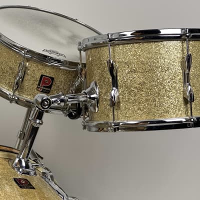 Premier 18/12/14/14/5x14" 1960's VIDEO Vintage "C58" Gold Sparkle Drum Set - Owned by Charlie Persip image 4