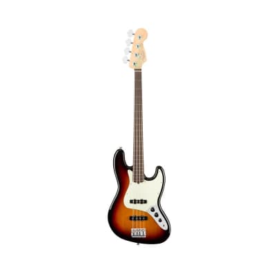 Fender American Professional Jazz Bass Fretless Guitar,  Slim C  Neck, Rosewood Fingerboard, Gloss Polyurethane, 3-Color Sunburst image 8
