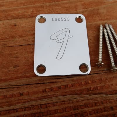 Fender Neck Plate With Screws 1966 Telecaster Stratocaster Mustang P Bass Jazz Bass Jazzmaster image 2