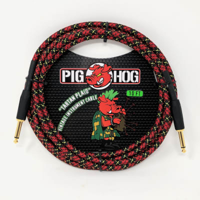 Pig Hog "Tartan Plaid" Vintage Woven Instrument Cable - 10 FT Straight 1/4" Plugs (PCH10PL) image 1
