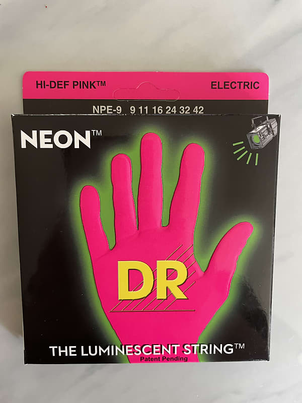 DR NPE-9 HiDef Light Electric Guitar Strings 9-42 2010s - Neon Pink image 1