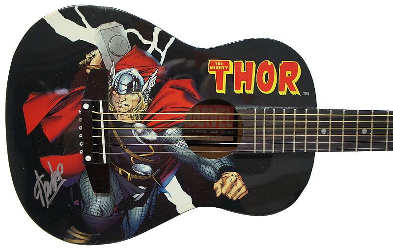 Peavey Marvel Avengers Thor Graphic 1/2 Size Acoustic Guitar Signed by Stan Lee with Certificate of Authenticity (Serial  ARBCF101911) image 1