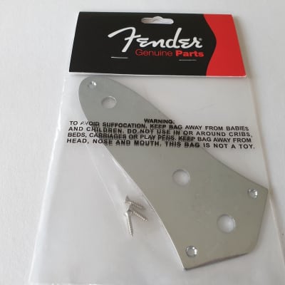 Fender Jazz bass standard control plate chrome + screws 0992057100 image 1