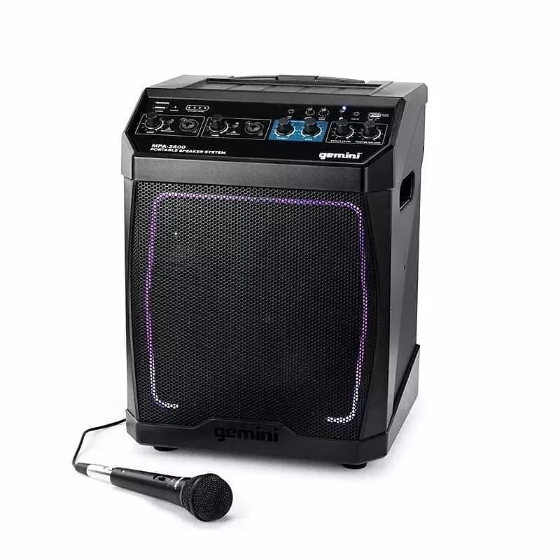 Gemini MPA-3600 Portable Rechargeable Bluetooth Speaker with Multi-Colored LEDs image 1