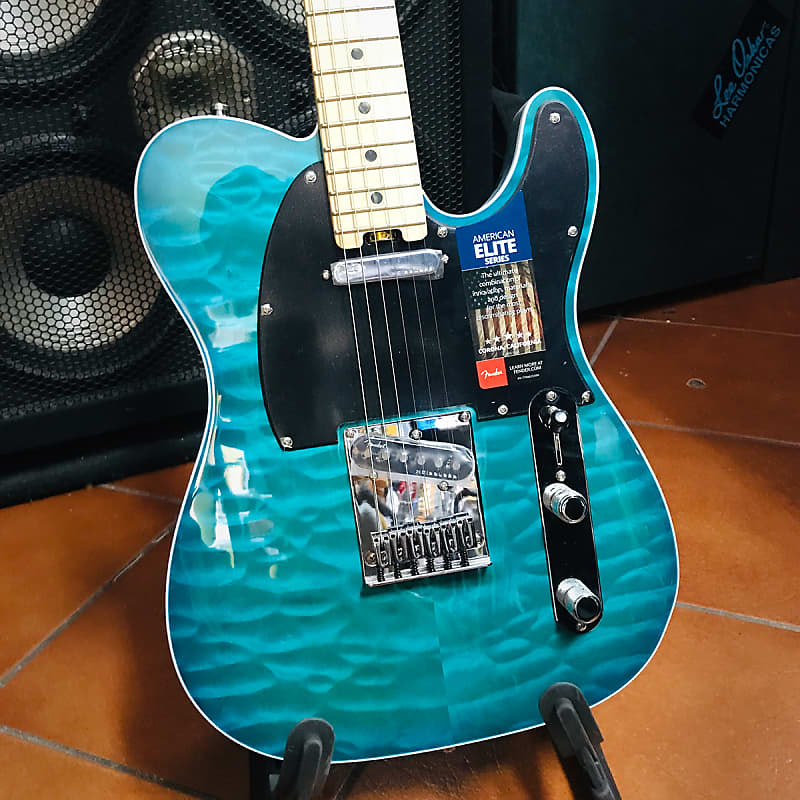 Fender American Elite Telecaster LTD QMT (USA, MN) Aqua | Reverb