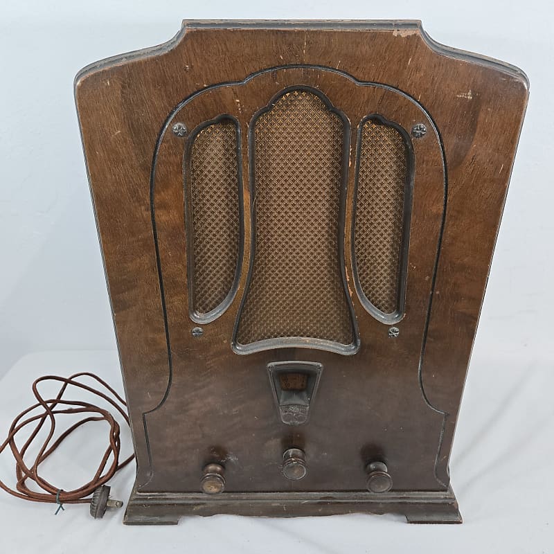 1931 Vintage RCA Radiola Superette R7 Superheterodyne Tube Radio Art Deco Tombstone FREE SHIPPING  			