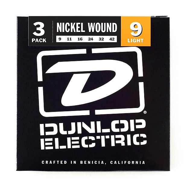 Dunlop 3PDEN0942 Nickel-Plated Steel Electric Guitar Stings - Light (9-42) 3-Pack image 1