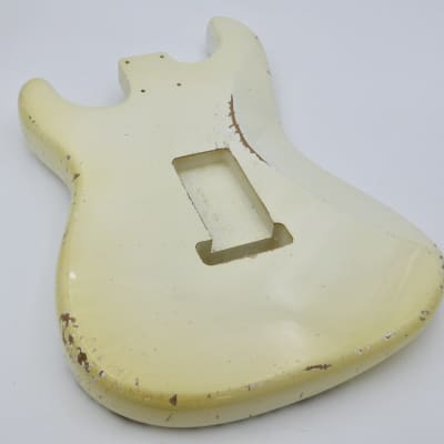 3lbs 14oz BloomDoom Nitro Lacquer Aged Relic Olympic White S-Style Vintage Custom Guitar Body image 8