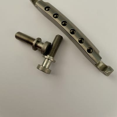 Hand aged Gibson Historic Aluminium Lightweight Tailpiece w/posts, aged, relic, stoptail, 59 Parts image 4