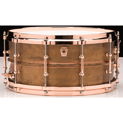 Ludwig LC663TC Copper Phonic 6.5x14" 10-Lug Snare Drum with Tube Lugs