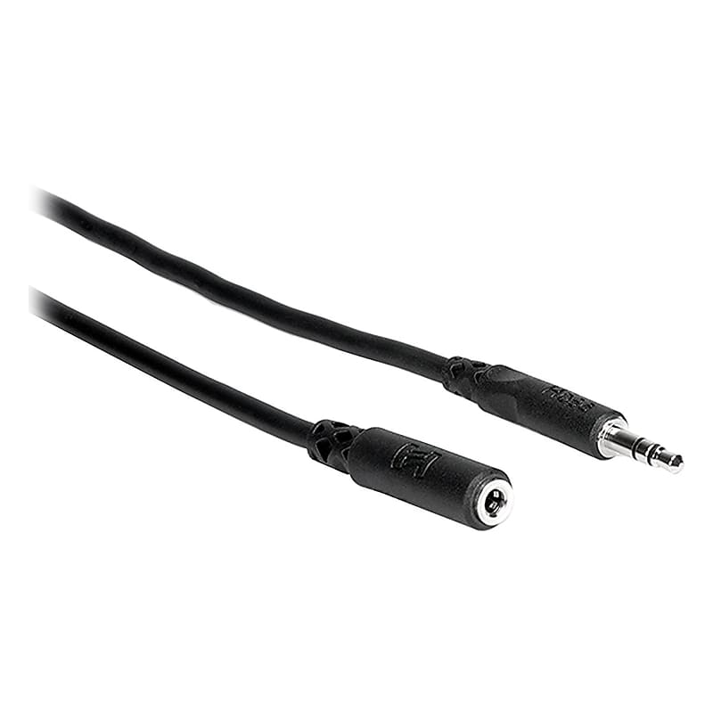 Hosa MHE-102 3.5mm TRS to 3.5mm TRS Headphone Extension Cable, 2 Feet image 1