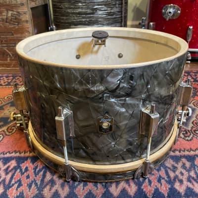 1937 Leedy 8x14 Pre-War Broadway Swingster Parallel Solid Shell Snare Drum Black Dimond Pearl image 14