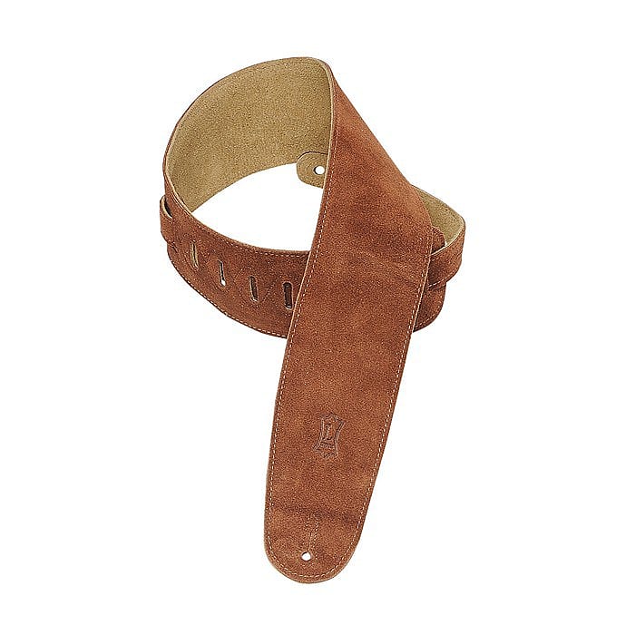 Levy’s MS4-RST 3.5" Hand-Brushed Suede Bass Guitar Strap - Rust image 1