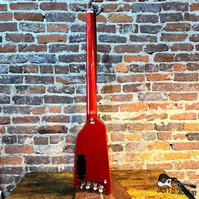 Hondo Alien Headless 4-String Bass (1980s - Metallic Red) image 9